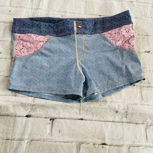 California Kisses Dance Shorts Faux Denim Size Small Adult